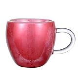 Kaffeetassen aus doppelwandigem Glas – doppelwandige doppelwandige Kaffeetasse aus isoliertem Glas in Herzform – Herzförmige Espressotassen – künstlerische Espressotasse aus Glas für Cappucc