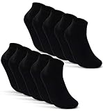 10 Paar Sneaker Socken Herren Schwarz Quarter Sportsocken Gepolstert Frotteesohle Atmungsaktiv Baumwolle 16200 WP (43-46 Schwarz)