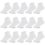 GRPSKCOS Rutschfeste Socken für Kleinkinder, 15 Paar, rutschfeste Socken für Jungen und Mädchen im Alter von 1–7 Jahren, #4 Weiß, 5-7 Years