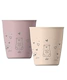 nip – Becher | Nachhaltiger und bruchfester Trinkbecher mit abgerundeter Trinkkante für Babys ab 12 Monaten. Ergonomischer Kinderbecher aus über 90% nachwachsenden Rohstoffen | 2 St., Rosa