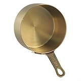 100 ml Edelstahl Mini Saucenpfanne Milchtopf mit Aufhängeloch und langem Griff zum Erwärmen von Milch, Kochen von Saucen, Butter, Kaffee und Brei (Gold M)