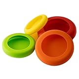 KOMUNJ 4 Stück Dehnbare Silikondeckel, Silikondeckel Verschiedenen, Silikon Stretch Deckel, Silikondeckel,Bietet Frischeschutz，für Lebensmittel,Becher,Dosen,Obst