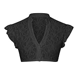 BHXUTK Dirndl Bluse Damen Dirndlbluse V Ausschnitt Trachtenbluse Flügelärmel Spitzenbluse Dirndlblusen Trachtenmieder Spitzentop Bayrische Bierfest Trachtenshirt Oktoberfest Outfit