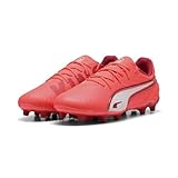 Puma Unisex Kinder King Match Fg/Ag Jr Fussballschuh, Glowing Red Puma White Red Fire, 28 EU