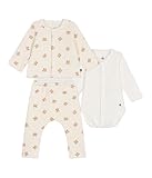 Petit Bateau Ensemble 3 pièces bébé imprimé Pandas Roux en Coton