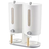 Yaztauho Küchen Reis Spender,Haushalt Lebensmittel Container Für Trockenvorräte,2-Fach Getreide Spender Behälter - Für Vorratsschrank Theke Getreide Cerealien Grüne Bohnen Mehl Haferflocken