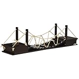 Kletterwand für Katzen Wandkratzbaum mit Hängebrücke bis 5 kg Wandmontage Braun 96x20x25,5 cm für aktives Spielen und Klettern