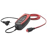 ProCharger 1.000 Batterieladegerät Motorrad & Auto, Intelligentes Ladegerät, 6-12V 1A, Diagnose- & Pflegegerät, Test- & Entsulfatierungsfunktion, Automatische Ladestromanpassung Rot/Schwarz