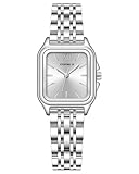 CIVO Armbanduhr Damen Silber Analog: Einfach Eckig Quarz Uhr für Frauen - Edelstahl Wasserdicht Damenuhr Schöne Geschenke