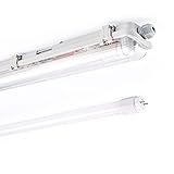 NCC-Licht LED Feuchtraumleuchte Eco Wannenleuchte 120cm 1 x 18W T8 Röhre 1800lm Neutralweiß 4000K IP65