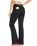 CAMBIVO Schlaghose Yogahose Damen High Waist, Jazzpants Flared Leggings mit 4 Taschen, Sporthose Damen Freizeithose Bootcut für Office, Yoga, Casual