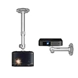 Projektorständer Projektorhalterung Hängende Wand Universeller Teleskopprojektor Feste Halterung Hängende Deckenhalterung ? Universelle Projektorhalterung (Silber)