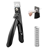 TYFYH Falsche Nagelknipser mit 10 Stück Magneten, Nagelknipser Gelnägel, Nagelknipser Maniküre Tip Cutter, Nagelknipser für Kunstnägel, Edelstahl Tipcutter für Kunstnägel Gelnägel Acrylnägel (schwarz)