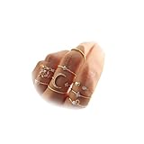 JPXXFM Stapelbare Ringe für Frauen Nicht -juristische Strumpfstoffe Silberringe Set Star Moon Knuckle Ringe