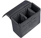S-ZONE Wasserdicht Stoßfest Praktisch Faltbar Gepolstert DSLR SLR TLR Kameraschutz Einsatz Tasche Objektiv Kamera Grau, 22,9 x 17,8 x 10,2 cm, M, Praktisch und praktisch