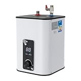 8L Untertisch Boiler - Druckfester Warmwasserspeicher 1500W Untertischgerät mit LED-Display, einstellbare Temperatur von 0-65°C, für Waschbecken, Küche und Badezimmer, weiß, 220-240V EU-Stecker
