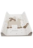 Sterntaler Wickelauflage Bauernhof - Wickeltischauflage mit Druckmotiv - Wickelauflage 50 x 70 cm - hygienisch und erleichtert das Wickeln, pflegeleichtes und abwischbares Material, ecru