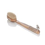 Beaupretty Schweineborstenmassagebad Loofahs schrubben Schrubber abnehmbar Körper Massagebürste Peeling Badebürste mit Borsten Duschbürste Bambus