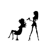 SUIFENG Autoaufkleber 12.7Cm X 12Cm Hochwertiger Friseursalon Scherentrockner Haar Vinyl Autoaufkleber Schwarz/Silber