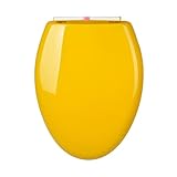 Brigtviee Klobrille,Universal Toilettendeckel Form V,Wc Sitz Mit Absenkautomatik,Toilettensitz,Ergonomisch Gestalteter Klodeckel,Einfache Montage,Verstellbares Scharnier,Gelb