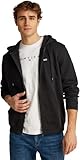 Tommy Jeans Herren Hoodie mit Reißverschluss Flag Zip Thru mit Kapuze, Schwarz (Black), M