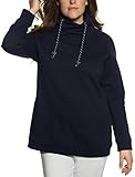 Ulla Popken Damen, Stehkragen, Kordel, Raglanärmel Sweatshirt, Blau (blau 71), 50/52 EU