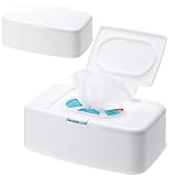 2 Stücke Feuchttüchter Box Mit Deckel, Toilettenpapier Box Baby,Toilettenpapierbox Spender,Baby Feuchttücherbox, Hält Tücher Frisch, Feuchttücher Boxen für Zuhause, Büro und Auto