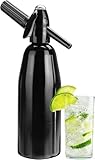 Soda Maker 1L Tragbarer Sprudelwasserbereiter Aluminium Home Soda Siphon für DIY Kohlensäure Wasser Nostalgie Siphon Flasche Kit zum Erfrischen von Seltzer Cocktails, Säften und kohlensäurehaltigen
