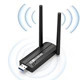 USB WLAN Stick Adapter für PC - Internet Stick 1300Mbps USB 3.0 Dual Band 2.4GHz/5.8GHz WLAN Adapter PC mit 2 x 5dBi Antenna PC/Laptop, Kompatibel mit Windows 11/10/8/7/Vista/XP, Mac OS 10.9-10.15