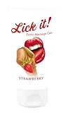 You2Toys Lick it! Erotic Massage-Gel 'Strawberry' - verführerisches Gleitgel für Frauen und Männer, wasserbasierend, vegan, mit Erdbeer-Aroma, 50 ml