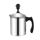 Handaufschäumer mit Pumpe, manuelle Milchaufschäumer, Hersteller von sicherem Milchschaum, Handaufschäumer aus Edelstahl, langlebige Milchschaumkännchen für Dressings von