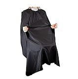 Friseurumhang mit Handschlitzen – Barber Cape Wasserdicht & Atmungsaktiv, Profi-Haarschneideumhang für Salon & Zuhause, Schwarz – Kein Haar auf Kleidung, ohne Halsgummi für komfortablen Sitz