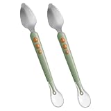 QUMIIRITY 2Stücke Obstlöffel Doppelseitiger Fruchtpüreelöffel für Ergonomischer Langlebig für Neugeborene Kleinkinder Unterwegs
