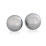 AFH Webshop Meditation Qi-Gong-Kugel Paar mit Klangwerk | Klangkugeln Yin Yan Design SILBER METALL (Ø 30 mm)