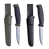 Morakniv Outdoor Messer mit Scheide - Mora Companion S - 2-Pack - Jagdmesser Feststehende Klinge aus Edelstahl - 2,5 mm - Hergestellt in Schweden - Survival Messer für Camping & Jagd