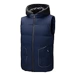 TOSHIKII Herren Winter Kapuzenweste Herren Winddicht Warme Pufferweste Herren Ärmellos Dicke Steppwesten Gilets