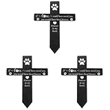 Kisangel 3Pcs Gedenktafel für Haustiere tiergrabstein Hydrant Hängematte leuchtende hundemarke Markierungen Futterspender Korb Auto Grabpfahl-Dekoration Gedenkzeichenmarkierung Acryl Black