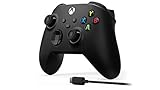 Xbox Manette sans fil Carbon Black avec Câble USB-C pour PC, Xbox Series X, Xbox Series S, Xbox One, Windows 10 & 11, Android et iOS