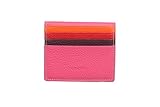 grande 762 - Kartenetui aus echtem Leder für Herren, schlank und minimalistisch, kleine magnetische Geldbörse - mehrfarbiges Rosa