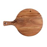 Holzschneidebretter für die Küche, Hackbrett und Servierbrett, Holz-Wurstbrett mit Griff, ideal für Käse, Pizza, Fleisch, Brot, Gebäck, Obst, Gemüse A, B (B)