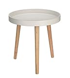 Spetebo Holz Beistelltisch 40 x 39 cm - weiß - Couchtisch mit Beinen aus Massivholz - Sofa Couch Telefon Blumen Tisch rund