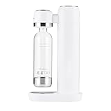 NextWhip kompatibel mit einschraubbarem 60L CO2 Zylinder CO2 Premium Wassersprudler, Weiß, inkl. 1L Flasche