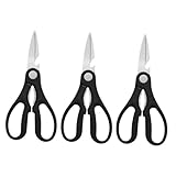 Mikinona 3 Stück Hühnerknochenschere Hühnerschere Küchenschere Schere für die Küche gefluegelschere Geflügelschere Lebensmittelschere Fischgrätenschere Fischschere Rostfreier Stahl Black