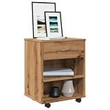 MOBCANT Rollcontainer Artisan-Eiche 46x36x59 cm Holzwerkstoff, Schränke Mehrzweckschrank Vitrinenschrank Sideboards Geeignet für Schlafzimmer Flur Wohnheim Büro