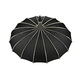 LXHZSY Regenschirm Leicht Pagodenschirm Vintage Hochzeitsfeier Braut Sonne Regen UV-Schutzschirm 16 Knochen Retro Sonnenschirm(Black)