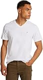 Tommy Hilfiger Herren T-Shirt Kurzarm Essential Tee mit V-Ausschnitt, Weiß (White), XL
