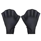 Valicaer Aquatic Handschuhe 1 Paar,Schwimmhandschuhe Webbed Handschuhe Schwimmflossen Wasserdicht Schwimmhandschuhe mit Einstellbare Trageschlaufe Paddel Trainingsschwimm Handschuhe für Erwachsene (L)