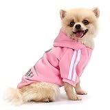 QiCheng&LYS Hunde Hoodie,Kleine Hunde Strickpullover Wintermantel Für Kleine Hunde (Rosa, XS)
