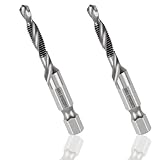 Lumi Zenva® 2 Stück Kombinierter Bohrer Gewindebohrer, Gewindeschneider M5 Für Die Bearbeitung Von Sacklöchern Gewindebohren Von Aluminium, Gesenkstahl, Edelstahl, Bronze, Hartkunststoffen Usw