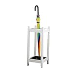 YLKCU Schirmständer fürs Büro Schirmständer ， Quadratisch, Holzmontage-Haushaltsschirm mit langem Griff, Büroflur-Gehstockständer ， 2 Farben, 28X28X60CM (Farbe: Weiß)